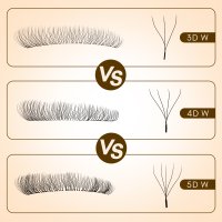 3D W VS 4D W VS 5D W lash extension effect different detail