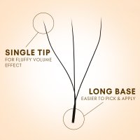 single tip clover w lashes fan detail