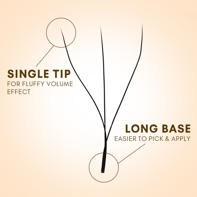 single tip clover w lashes fan detail