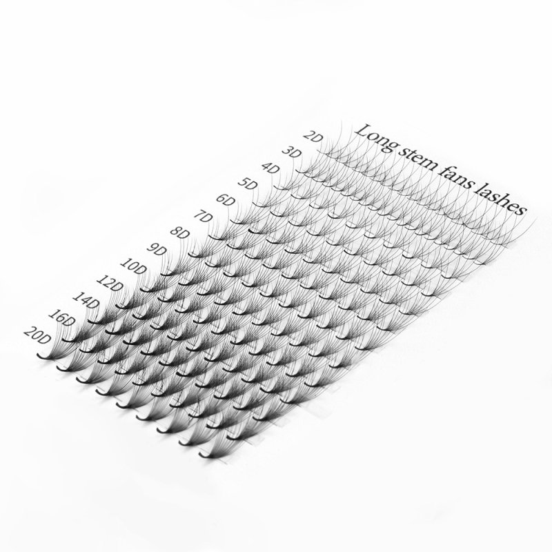 2D-20D long stem pointy base premade fans lash extension