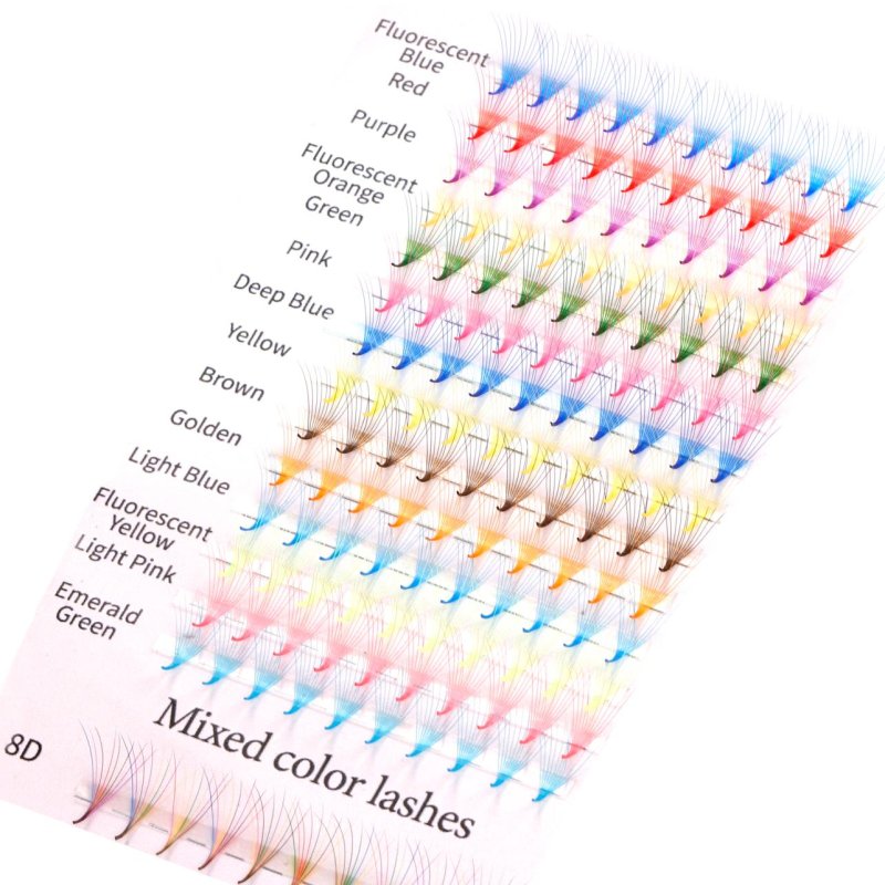 Red,Pink,Blue,Purple,Yellow,Green premade fans lash extension