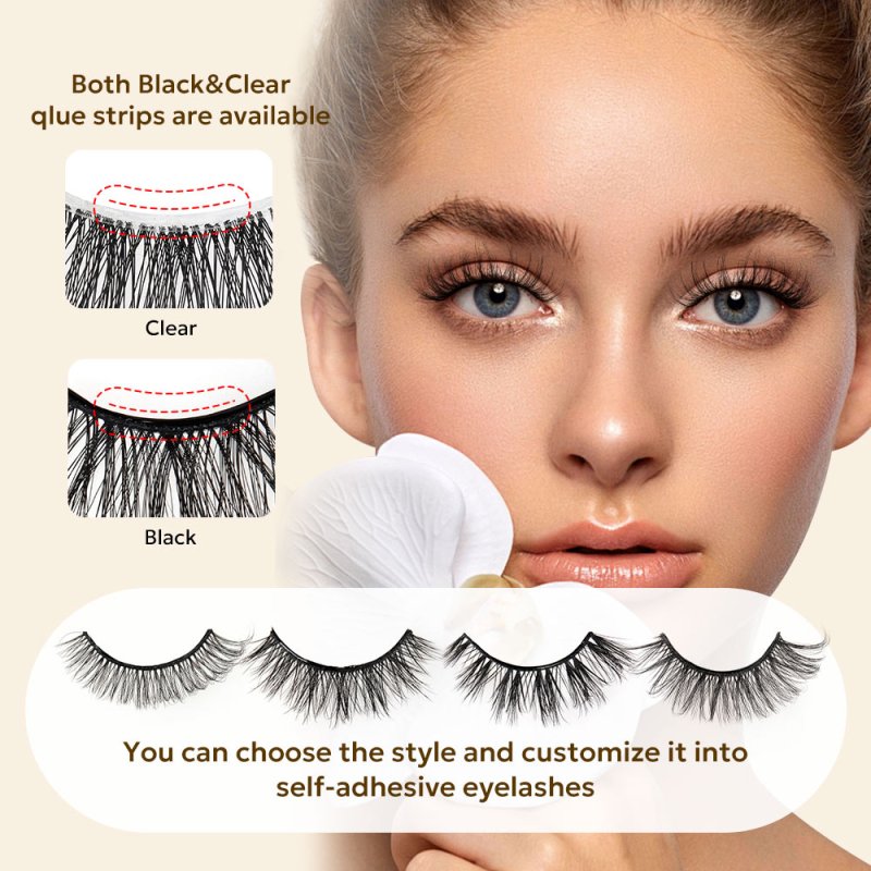 black and clear lower adhesive adhesive tape pre glued lashes