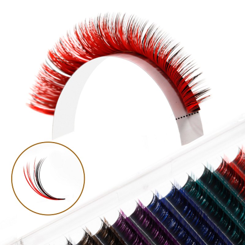 colored double layered camellia lash extension
