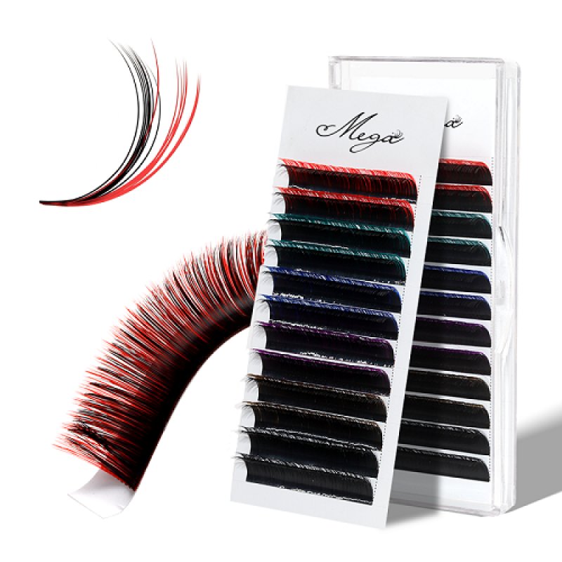 colored layered fluffy camellia lashes