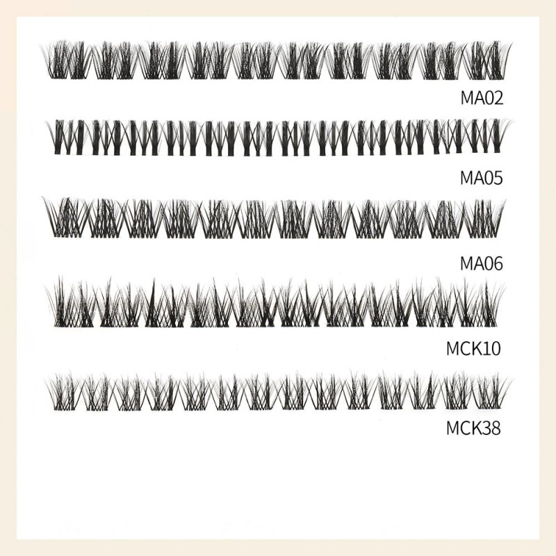 Anime-style cluster lashes — front view
