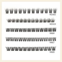 volume-style cluster lashes — front view