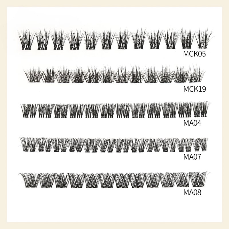 volume-style cluster lashes — front view