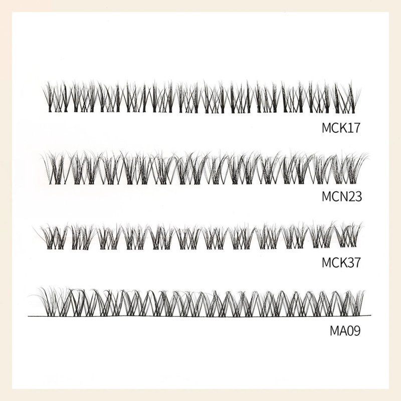wispy-style cluster lashes — front view