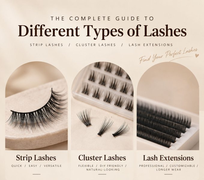 Types of Lashes: Strip, Cluster & Lash Extensions Explained