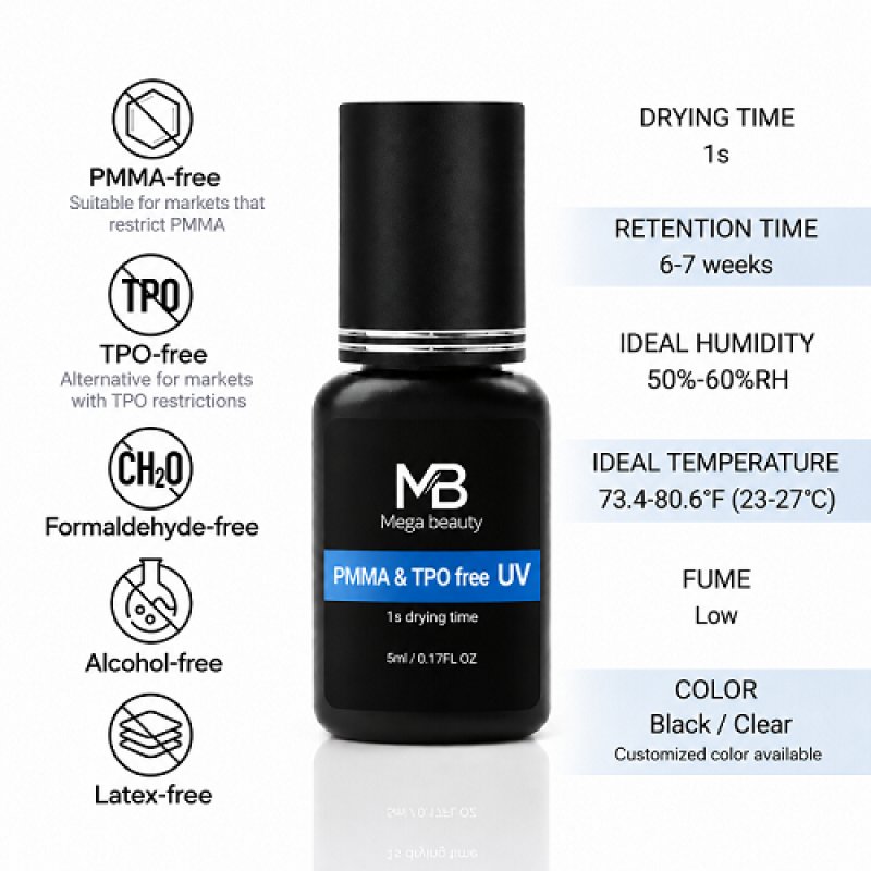 PMMA & TPO Free UV Lash Glue Detailed Performance Specifications