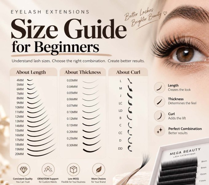 Eyelash Extension Size Guide for Beginner
