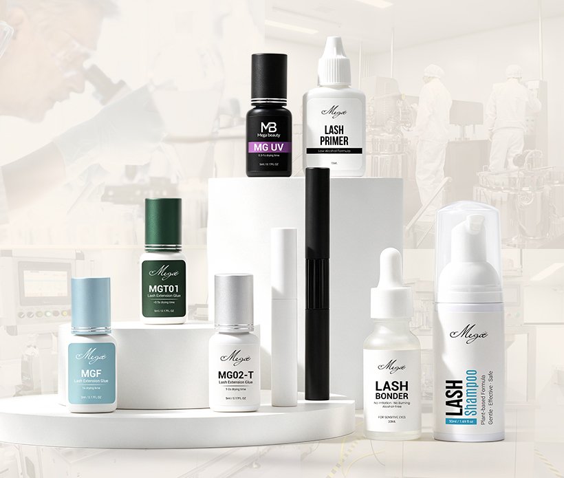custom lash adhesive & shampoo