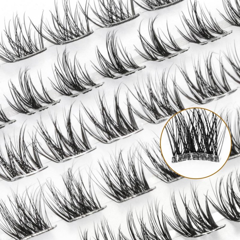 Silicone Curved lash band volume cluster lashes