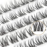 Silicone Curved lash band natural cluster lashes