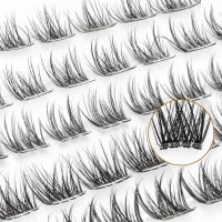 Silicone Curved lash band wispy cluster lashes