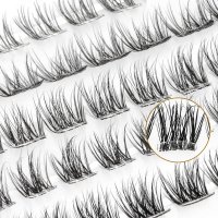 Silicone Curved lash band fluffy cluster lashes