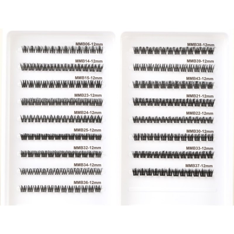 film curved band lash clusters Overview of the design from the front angle