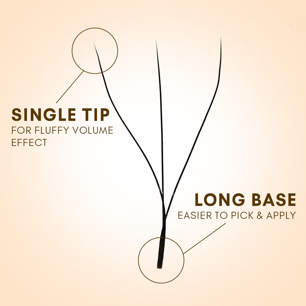 single tip clover w lashes fan detail