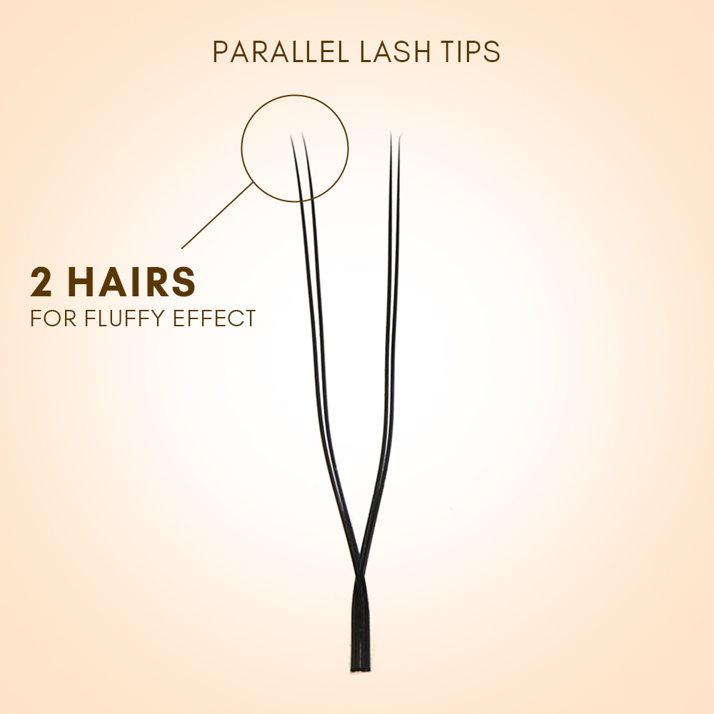 2D U lashes fan detail