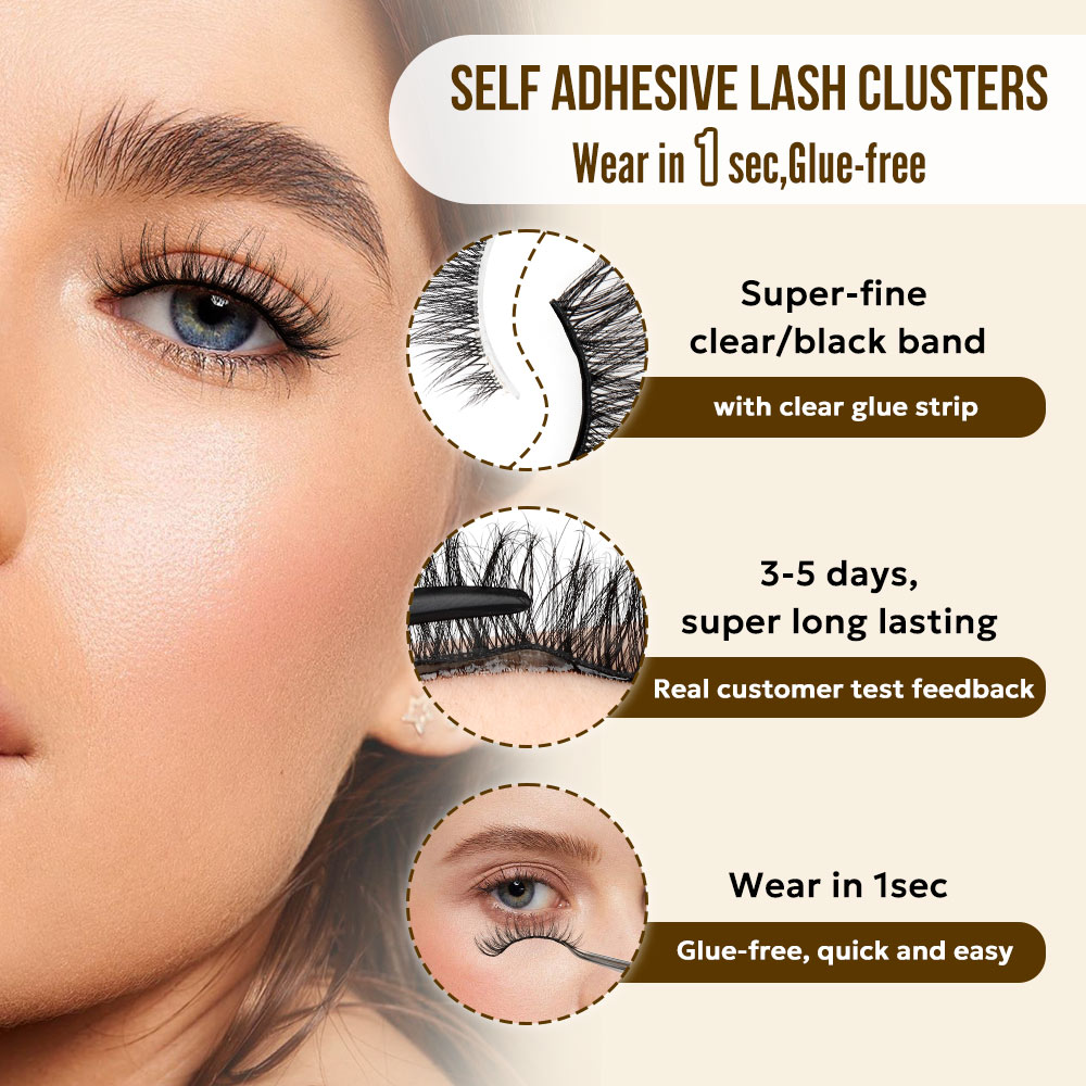 pre glued eyelashes feature