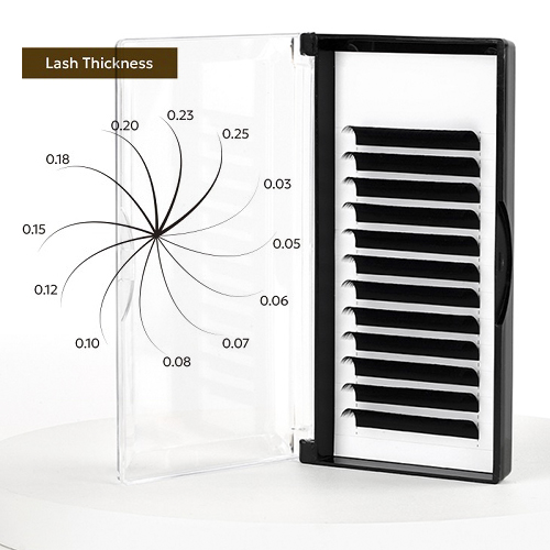eyelash extension thickness